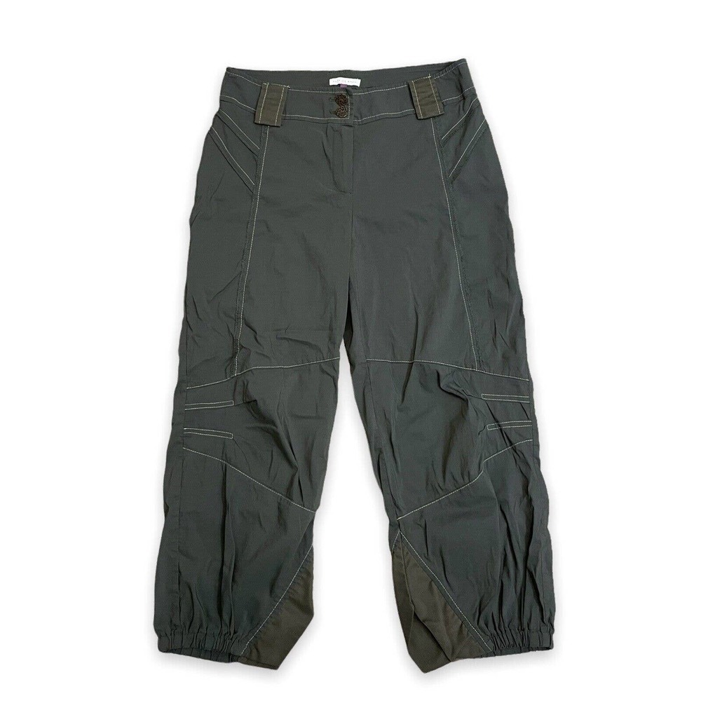 Patrice Breal Greenish Gray Cropped Structured Seam Jogger Pants